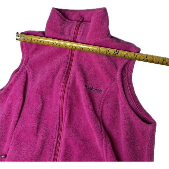Columbia Benton Springs Fleece Full Zip Vest Outdoor Hike Pink Women's Size M - Picture 8 of 9
